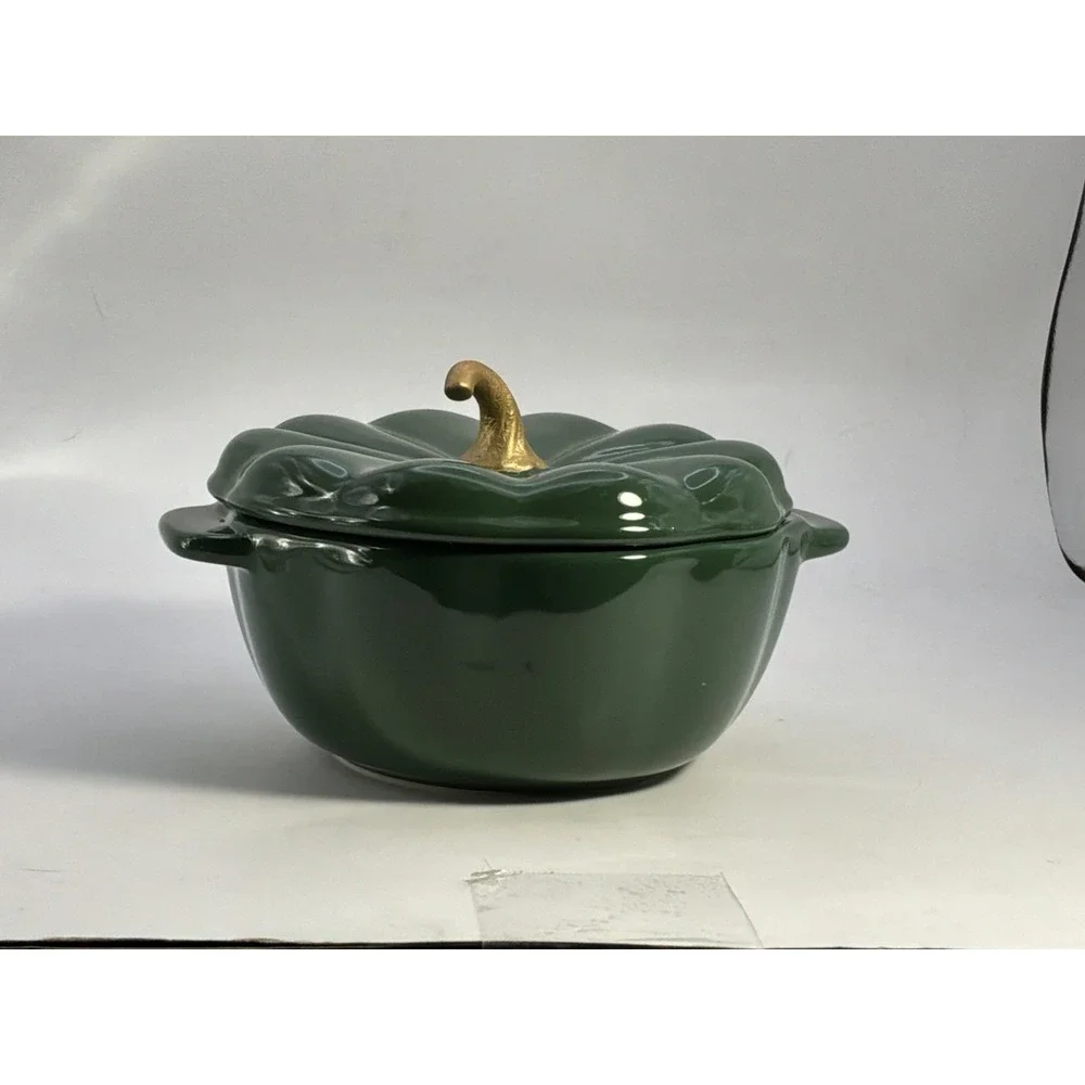 The‎ Pioneer Woman Stoneware 2 Cup Pumpkin Cocotte Mini Dutch Oven - Green